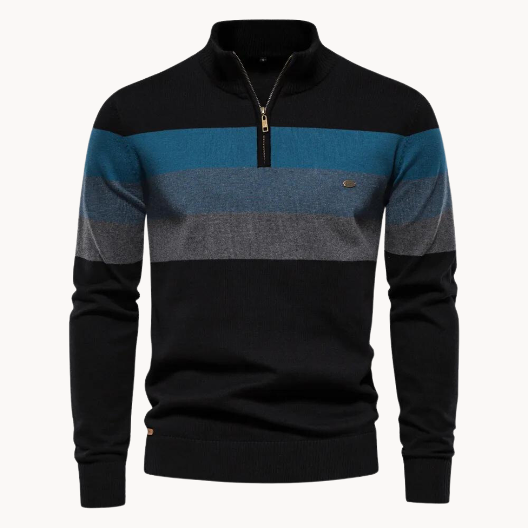 Elegante jersey de algodón con cremallera