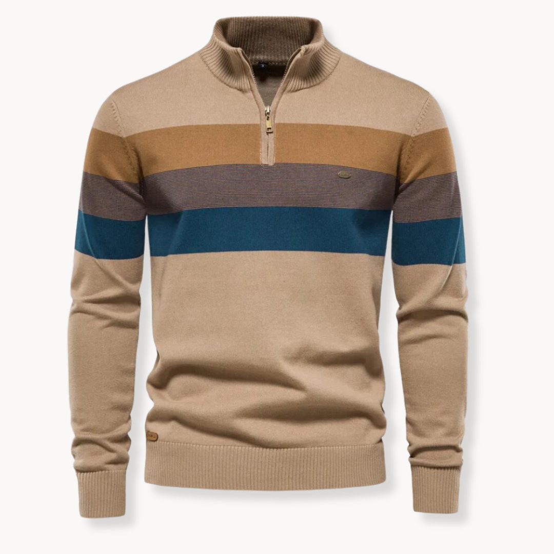 Elegante jersey de algodón con cremallera