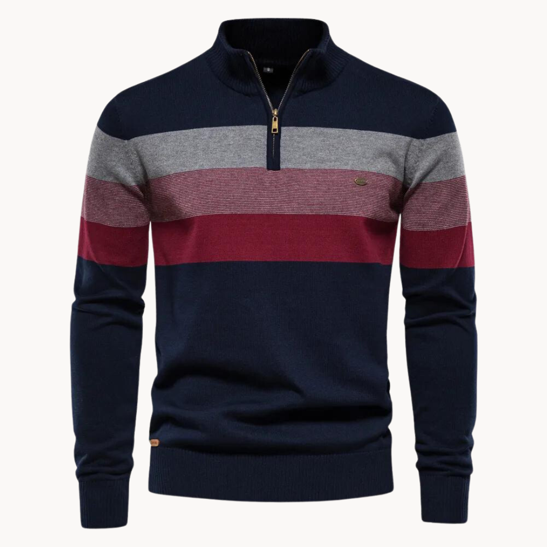 Elegante jersey de algodón con cremallera