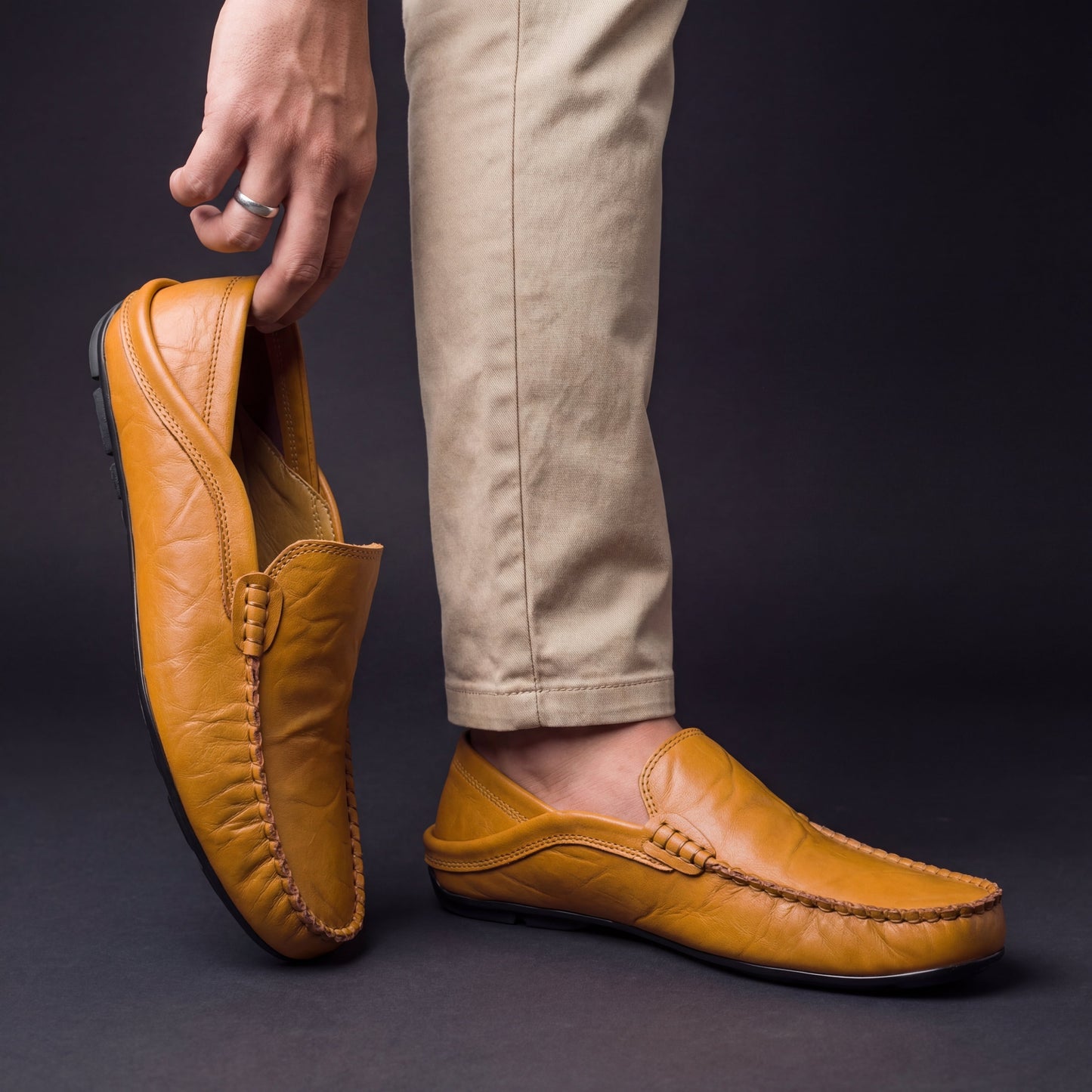 Mocasines informales de cuero