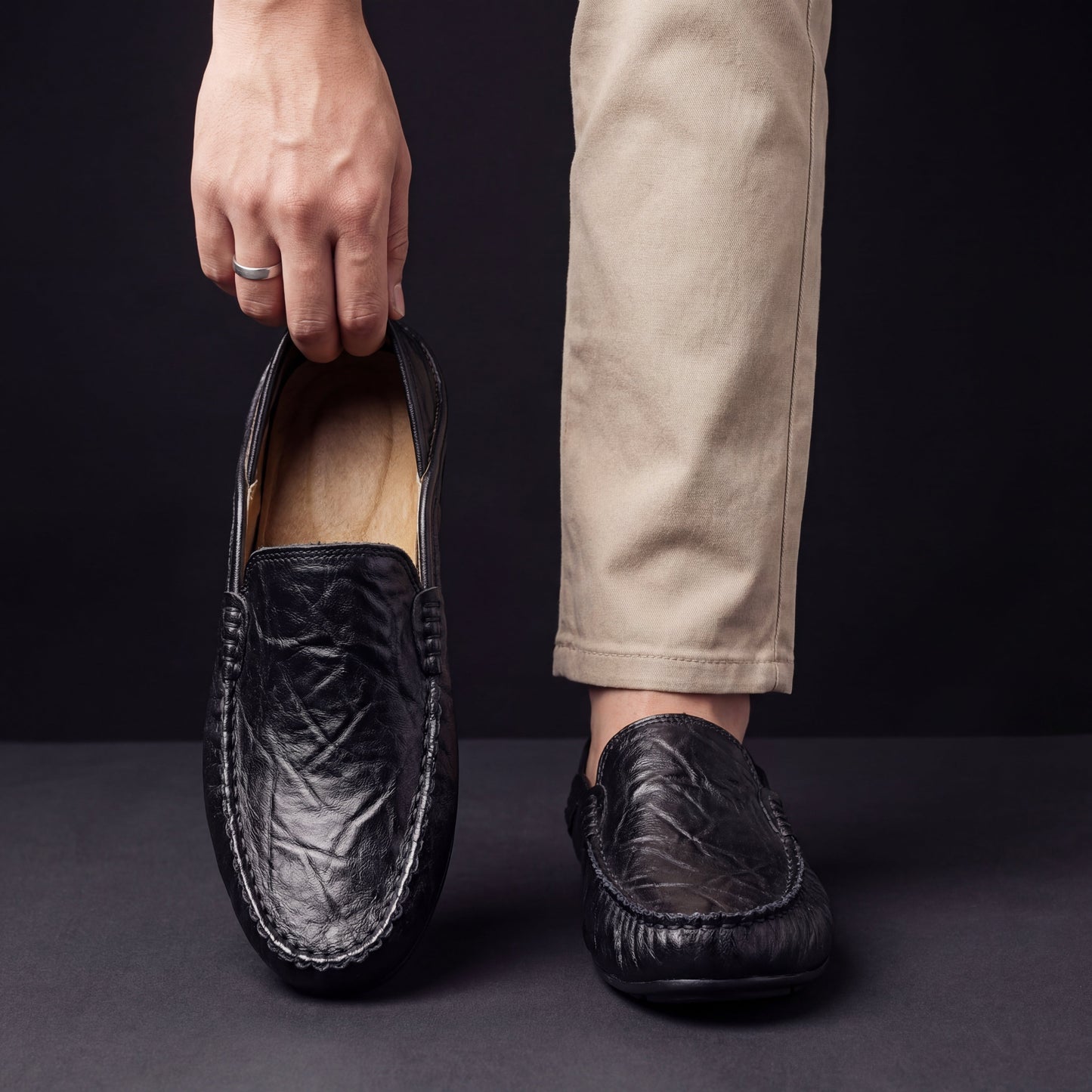 Mocasines informales de cuero
