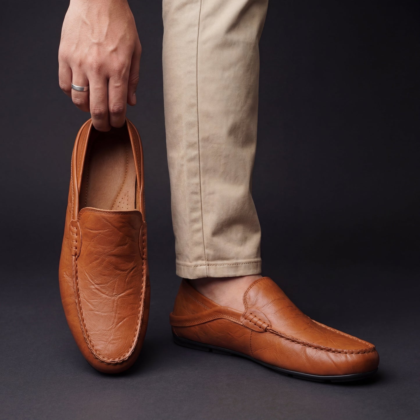 Mocasines informales de cuero