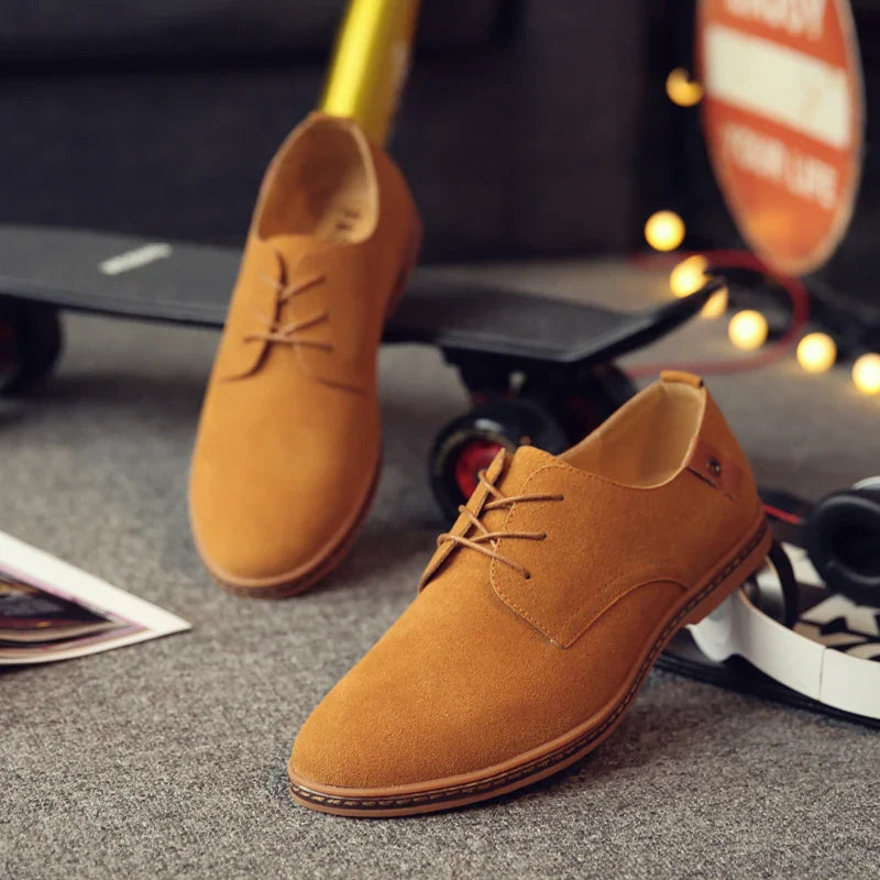 Zapatos de negocio Oxford de ante