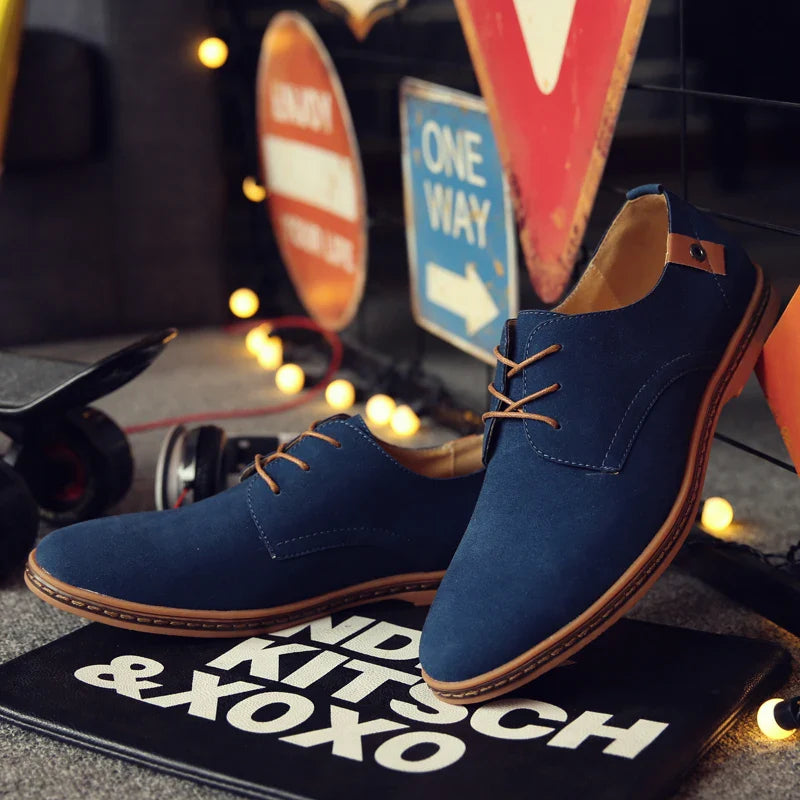 Zapatos de negocio Oxford de ante