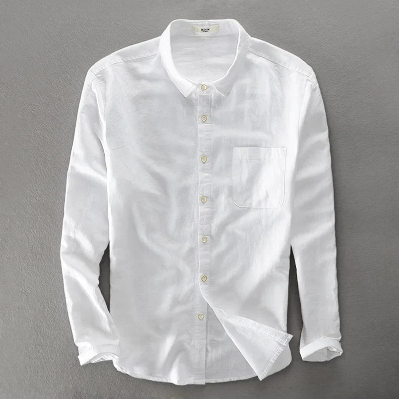 Elegante camisa de lino y algodón