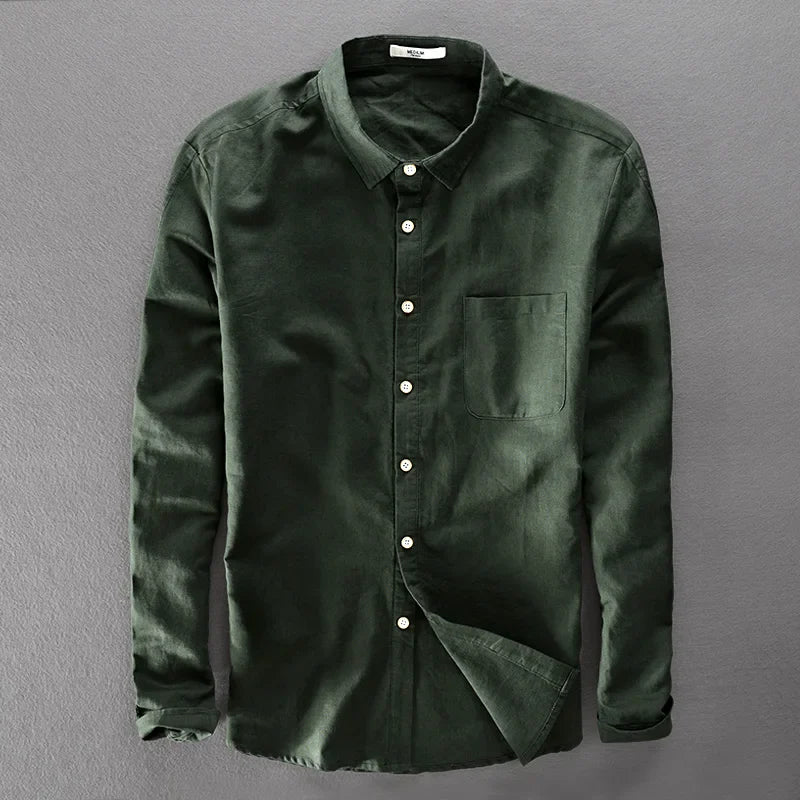 Elegante camisa de lino y algodón