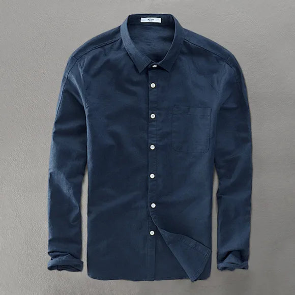 Elegante camisa de lino y algodón