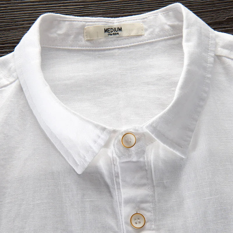 Elegante camisa de lino y algodón