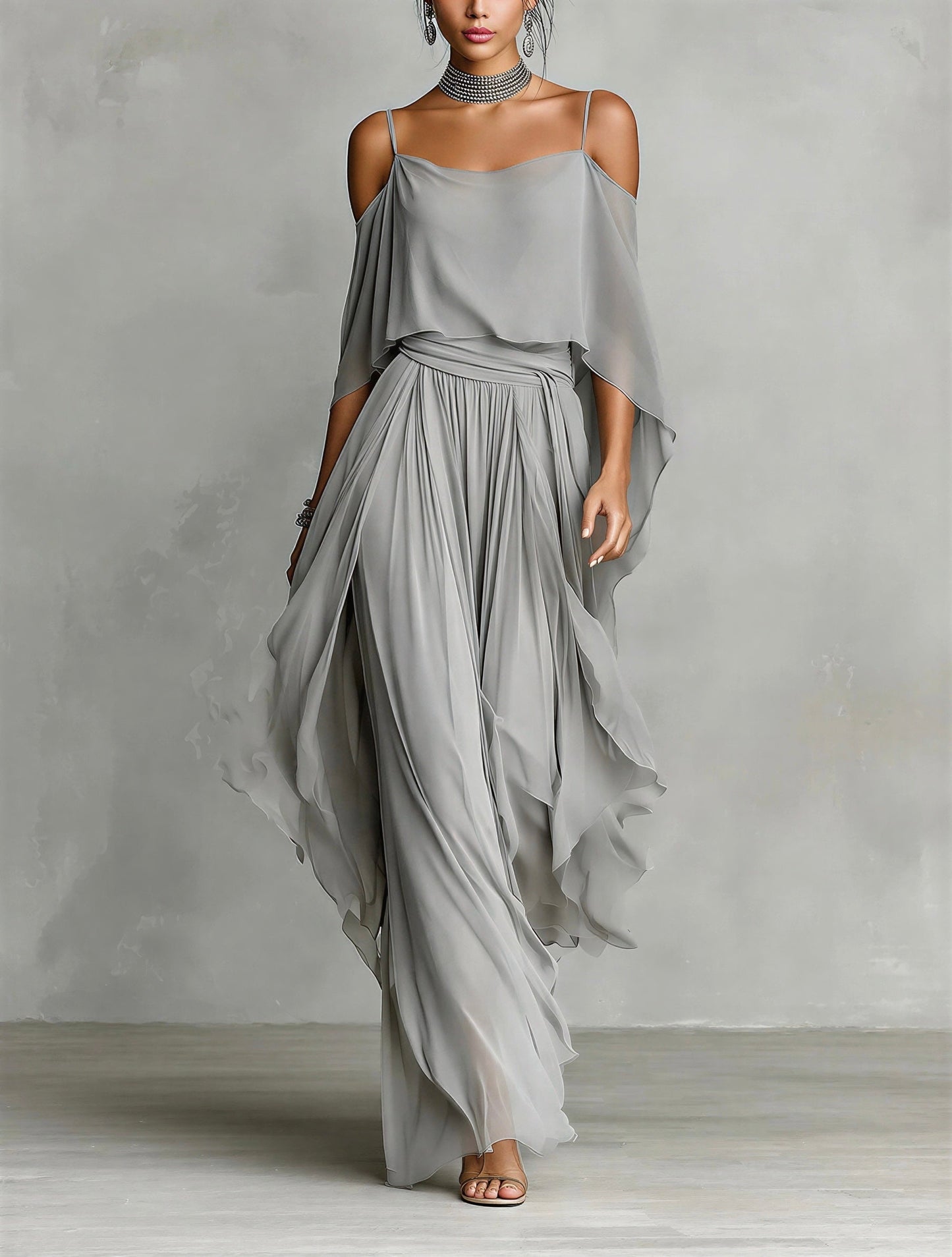 Conjunto fluido gris de tirantes