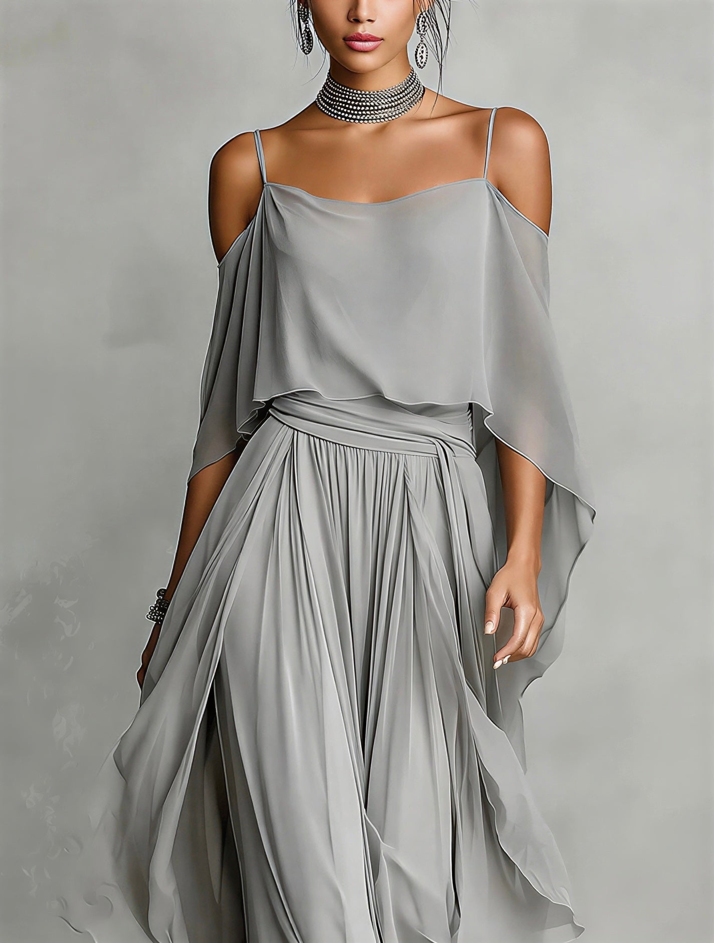 Conjunto fluido gris de tirantes