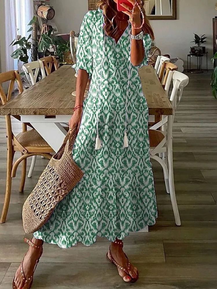 Élodie™ — Vestido maxi floral de terciopelo elegante