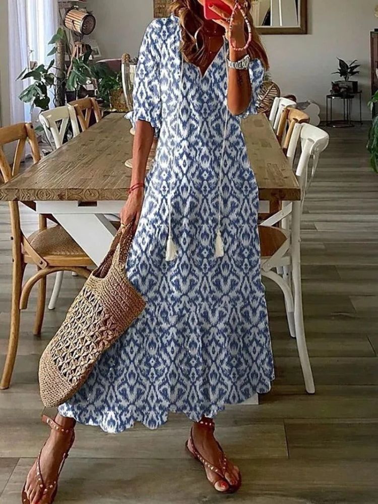 Élodie™ — Vestido maxi floral de terciopelo elegante