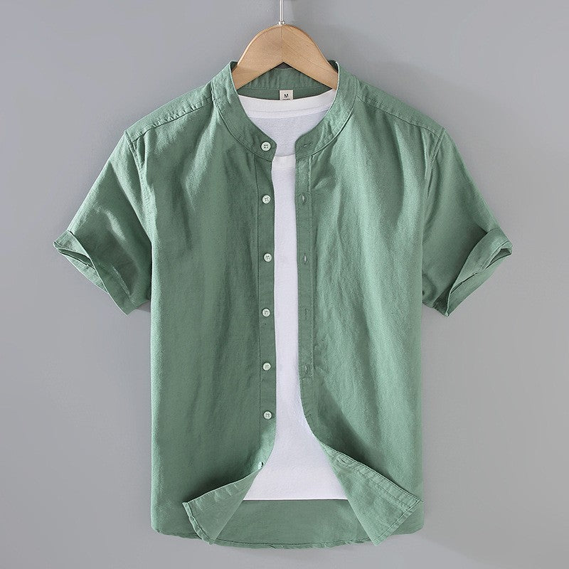 Elegantes camisas de lino de manga corta
