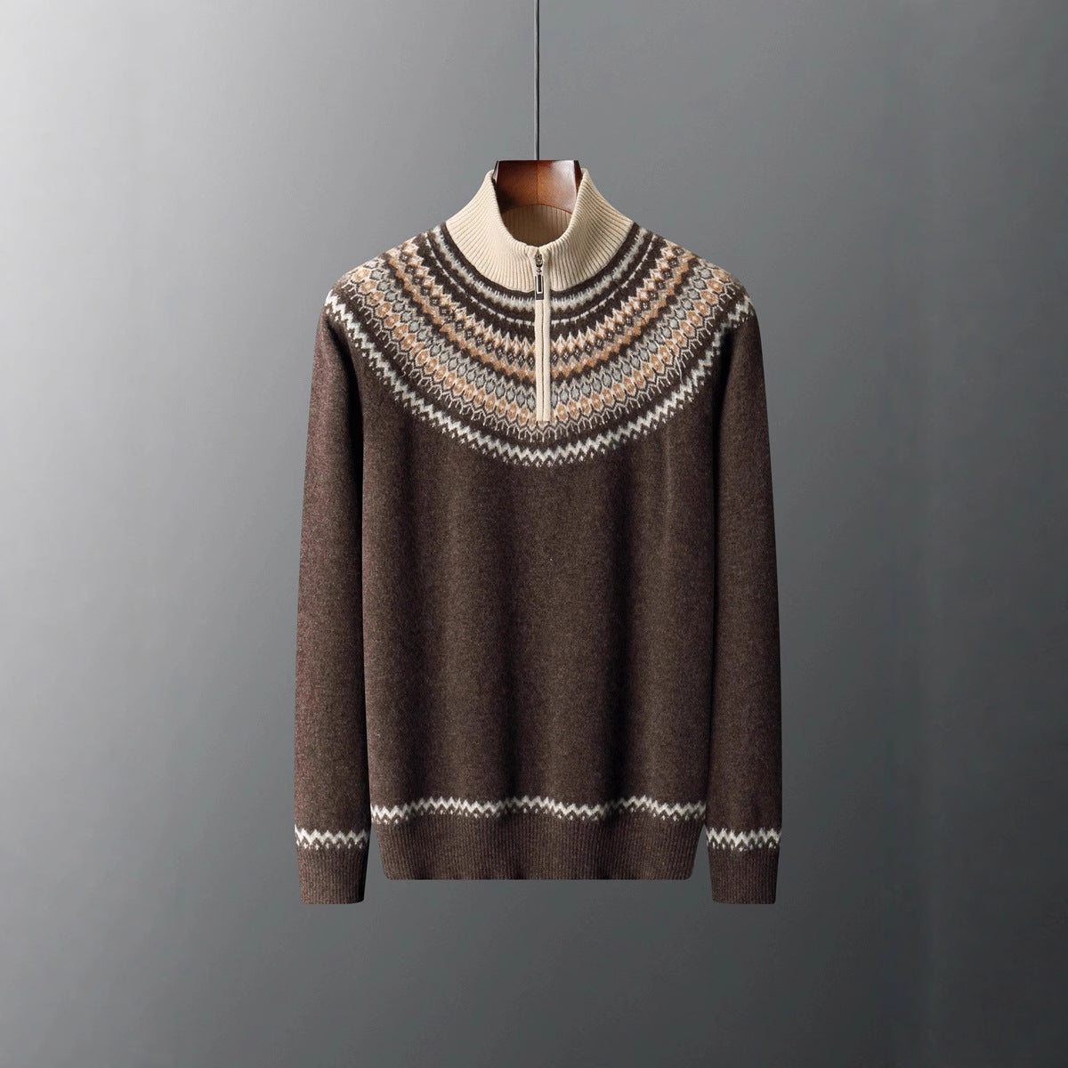 Elegante jersey de cachemira con cremallera