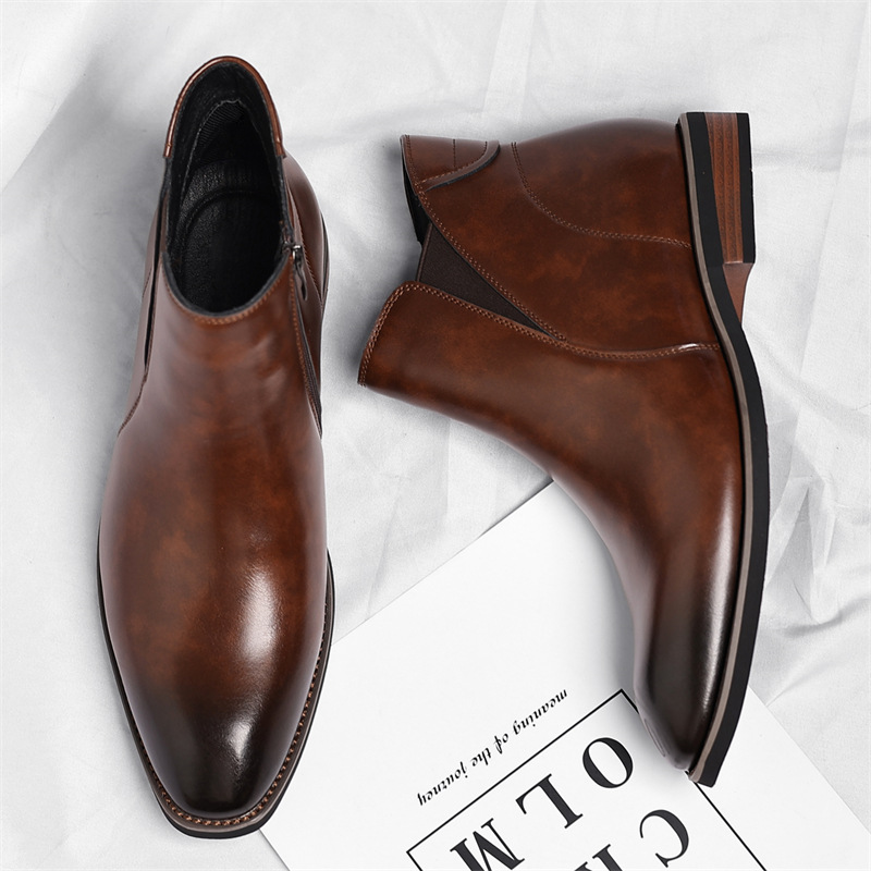 Elegantes botas Chelsea de cuero