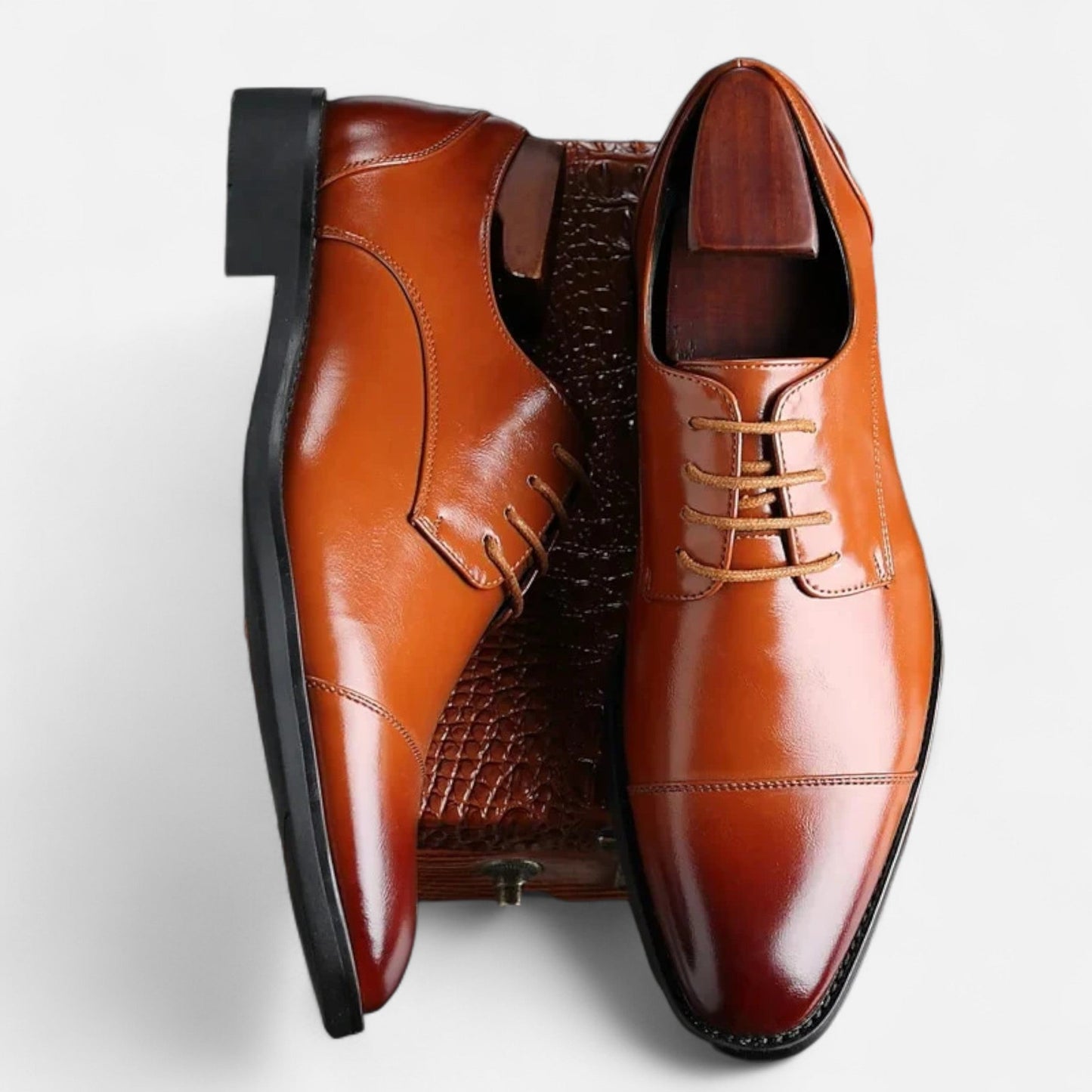 Elegantes zapatos de vestir de piel