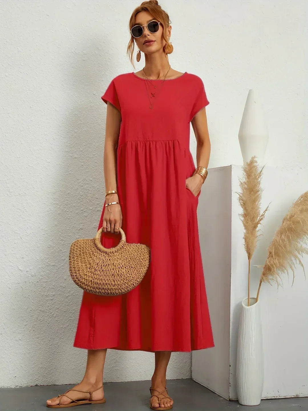 Gabrielle™ — Vestido midi fluido, elegancia atemporal
