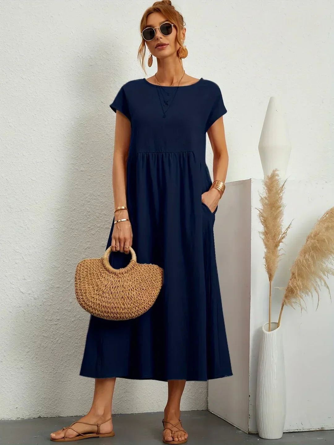 Gabrielle™ — Vestido midi fluido, elegancia atemporal