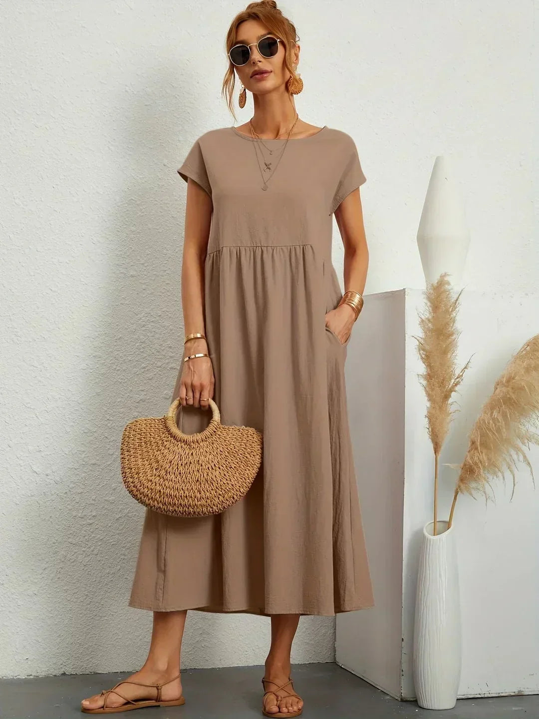 Gabrielle™ — Vestido midi fluido, elegancia atemporal