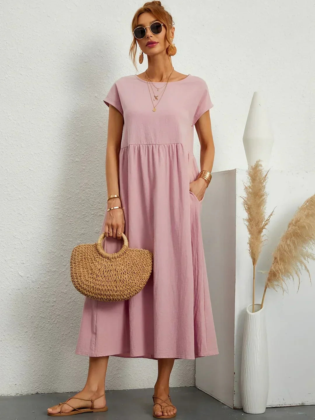Gabrielle™ — Vestido midi fluido, elegancia atemporal