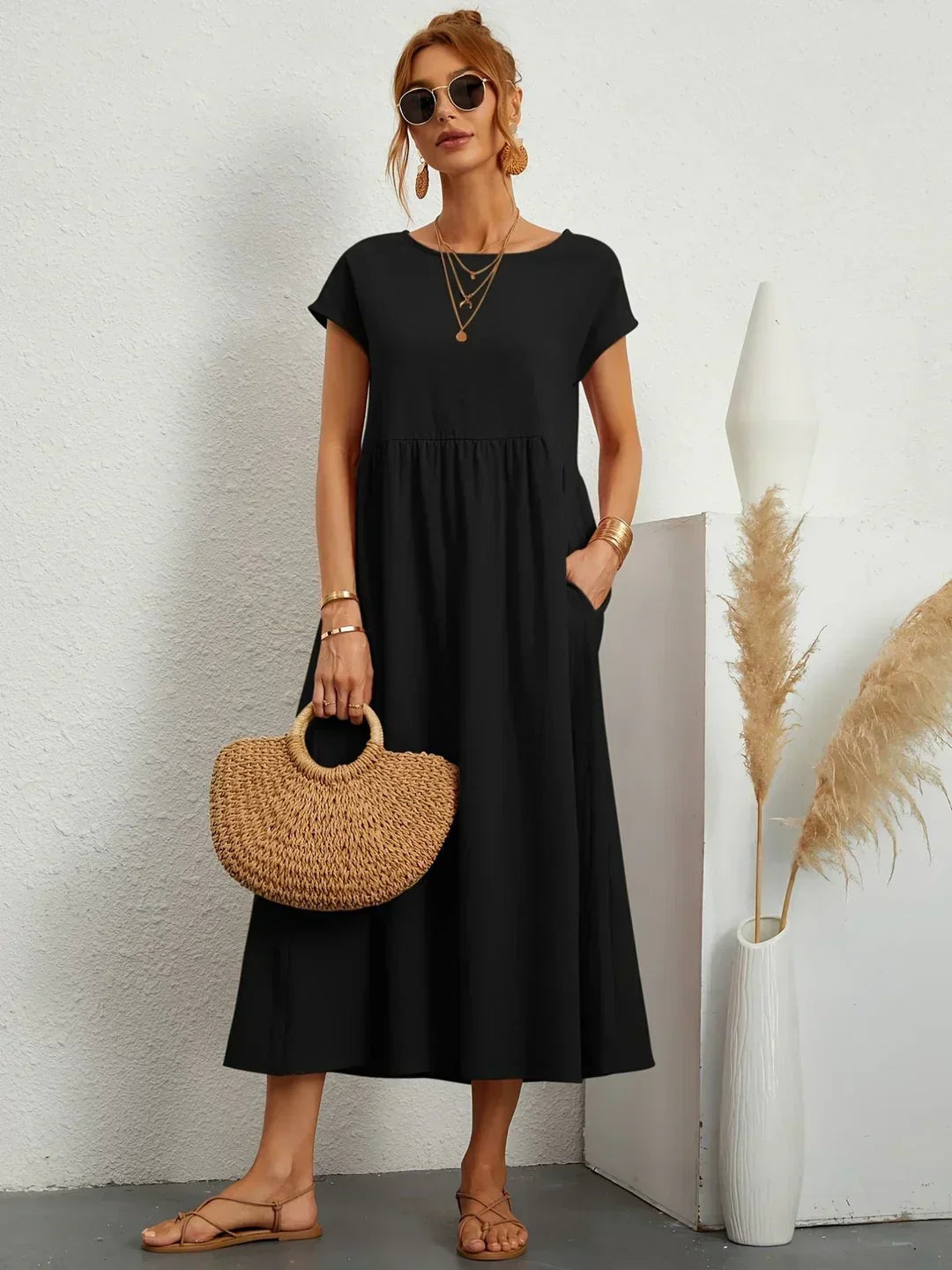 Gabrielle™ — Vestido midi fluido, elegancia atemporal