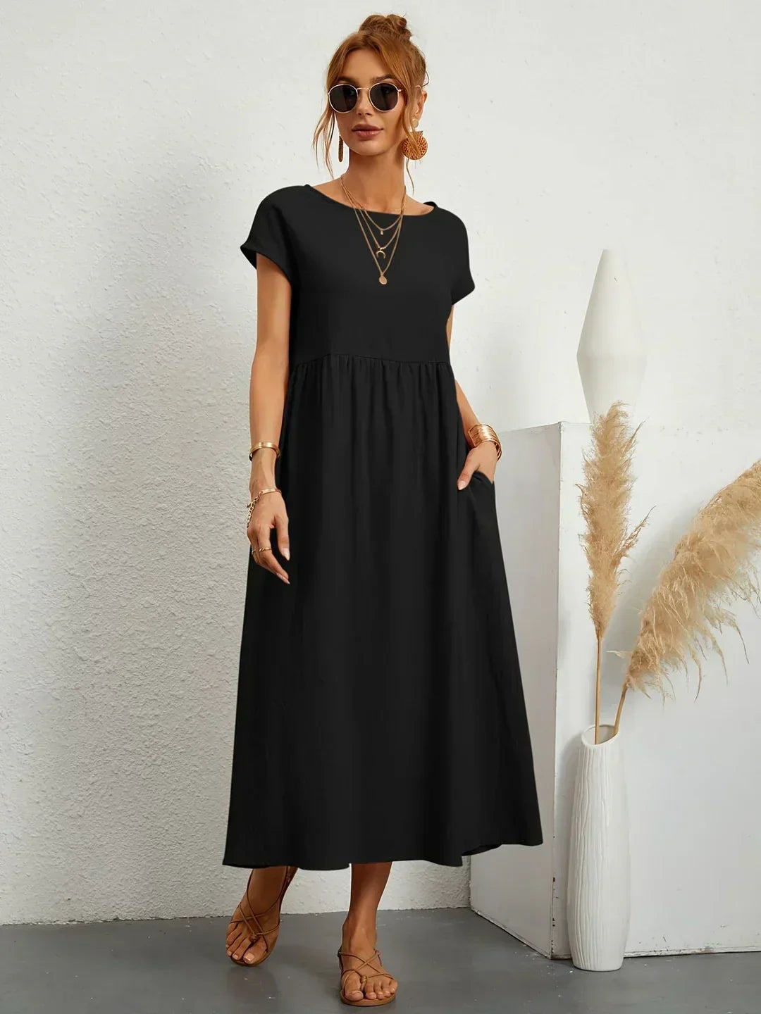 Gabrielle™ — Vestido midi fluido, elegancia atemporal