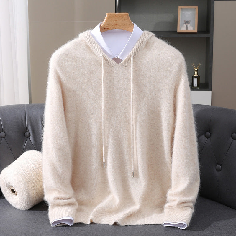 Elegante sudadera con capucha de cachemira