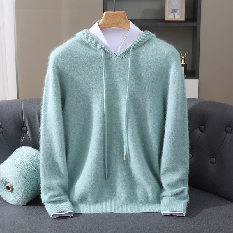 Elegante sudadera con capucha de cachemira