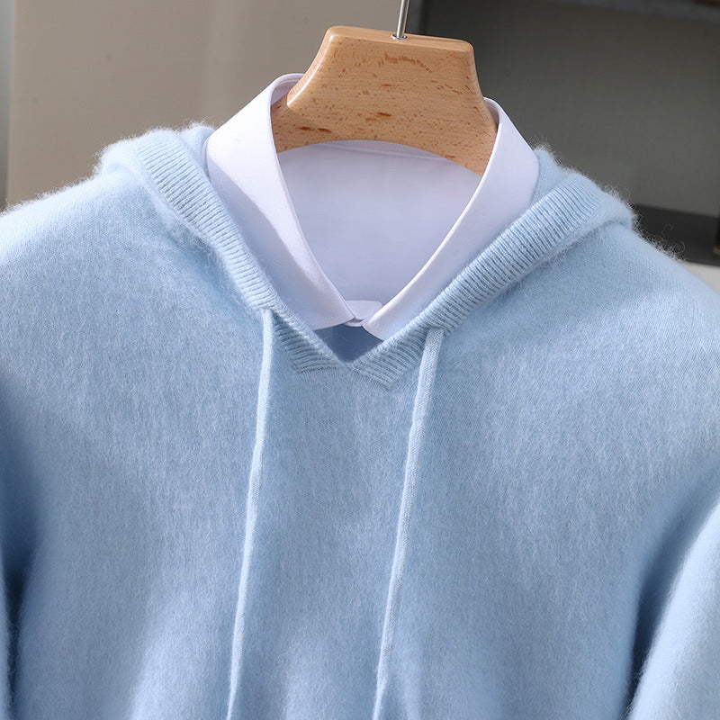Elegante sudadera con capucha de cachemira