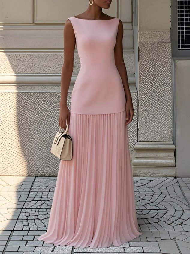 Vestido Largo Plisado