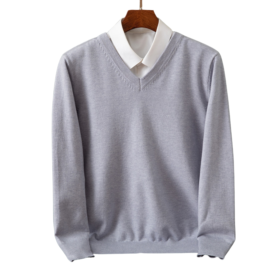 Elegante jersey de cachemira con cuello en V