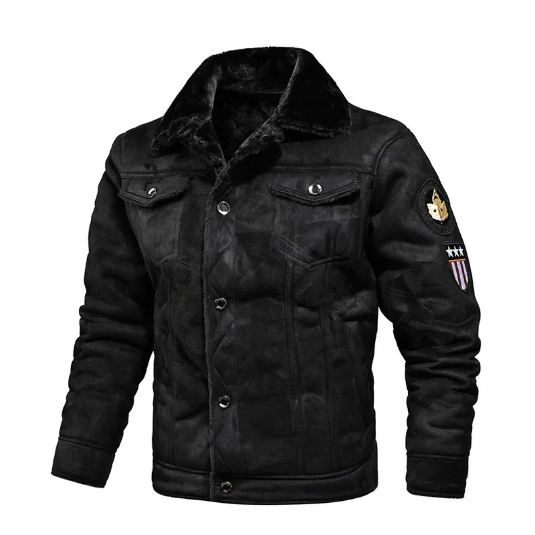 Elegante chaqueta de piel con forro polar