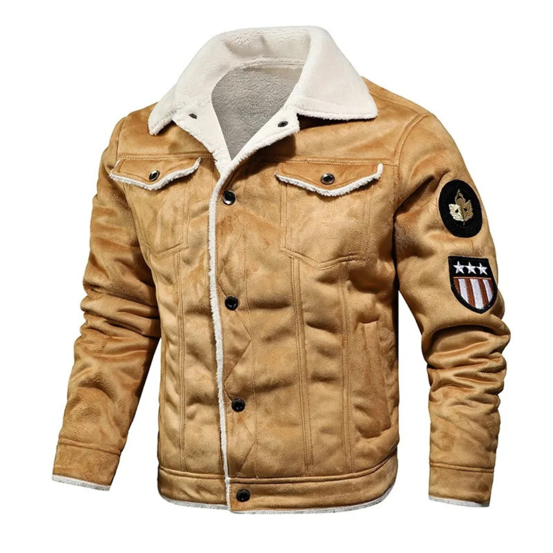 Elegante chaqueta de piel con forro polar