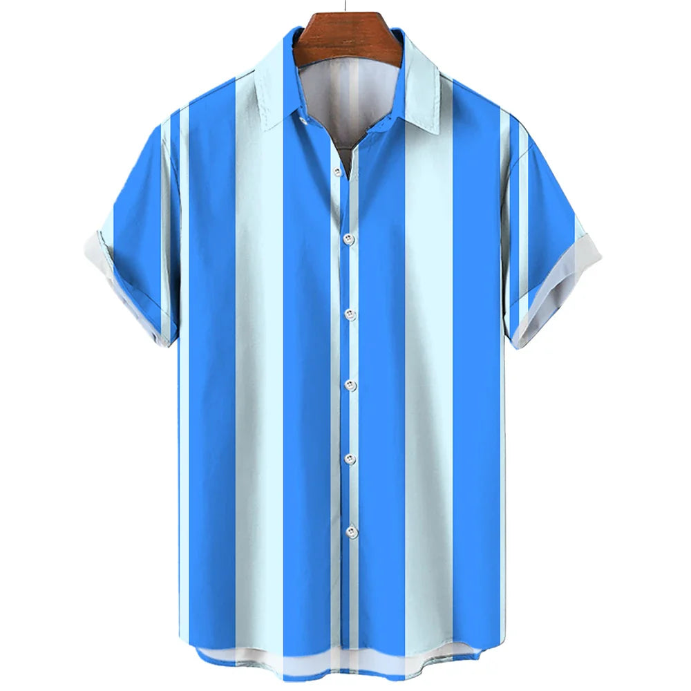 Camisa de verano de manga corta a rayas