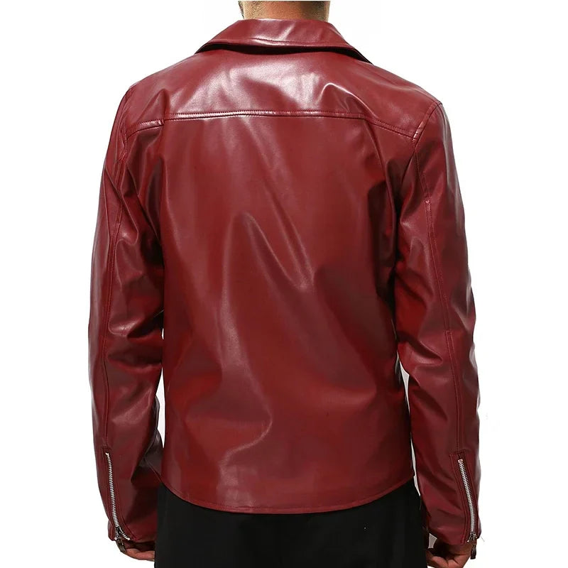 Chaqueta casual de cuero para hombre