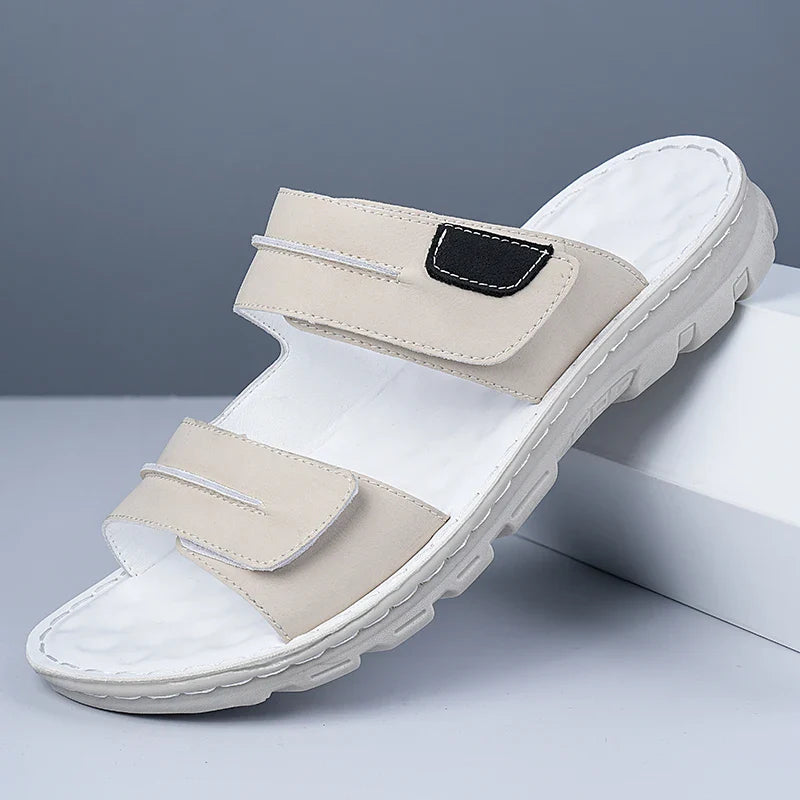 Sandalias elegantes de cuero para hombre