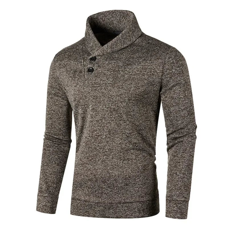 Elegante jersey de cuello alto con botones