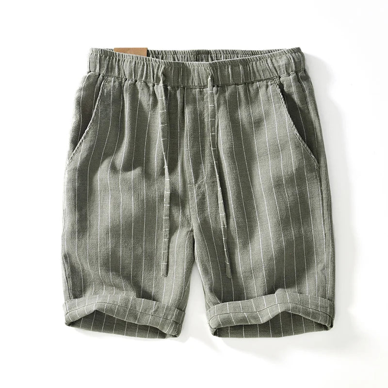 Pantalones cortos elegantes de algodón y lino