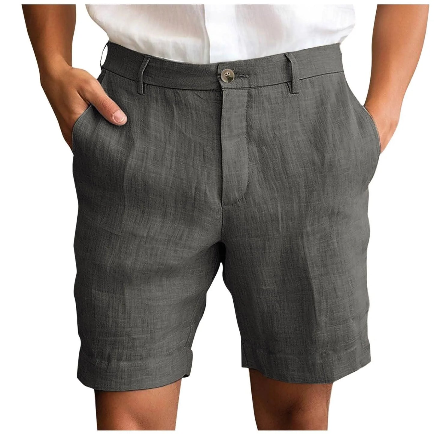 Elegantes pantalones cortos de lino