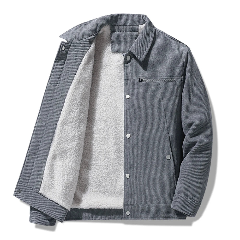 Elegante chaqueta de pana cálida