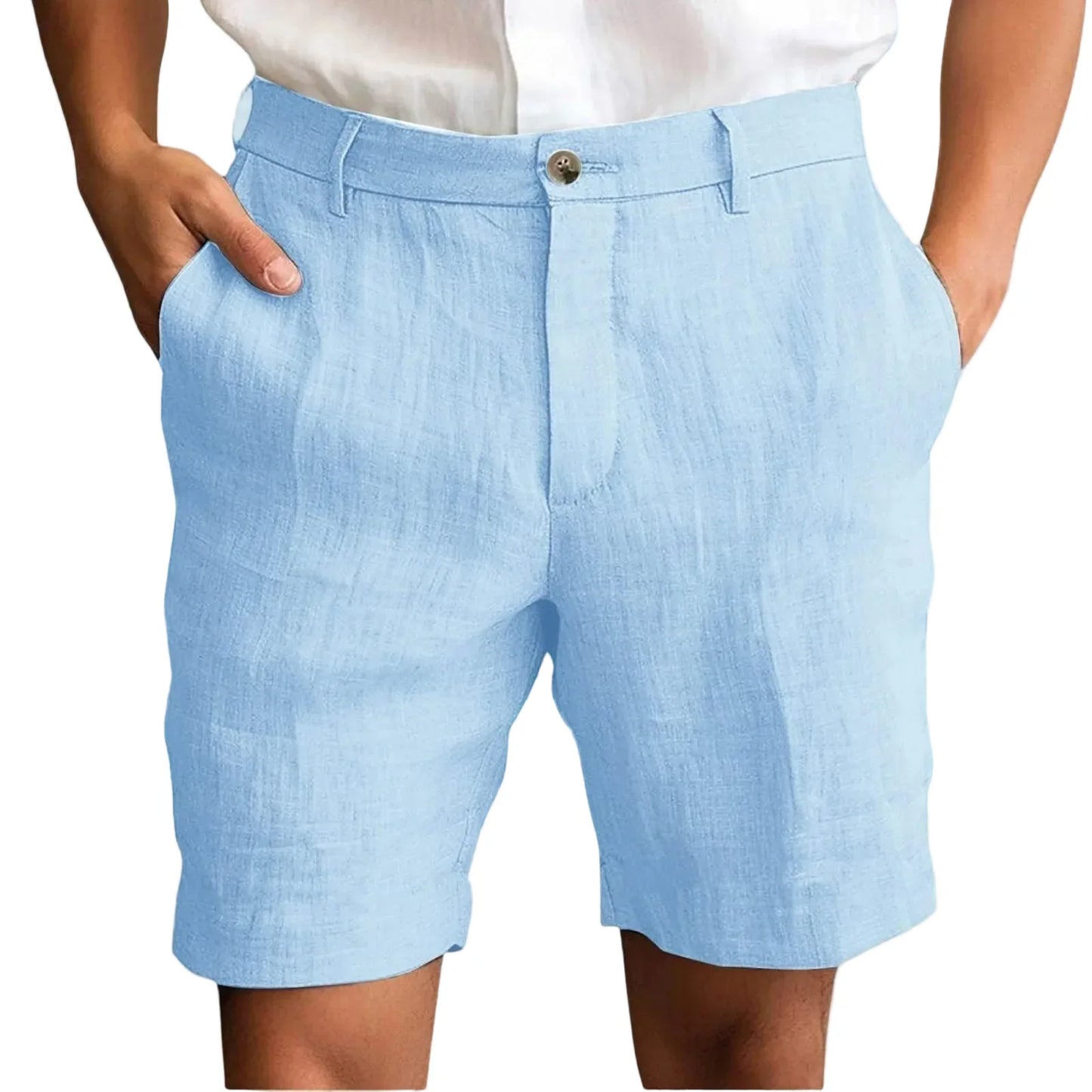 Elegantes pantalones cortos de lino