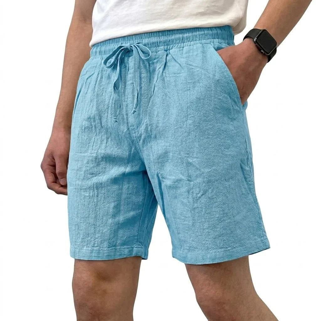 Elegantes pantalones cortos de lino