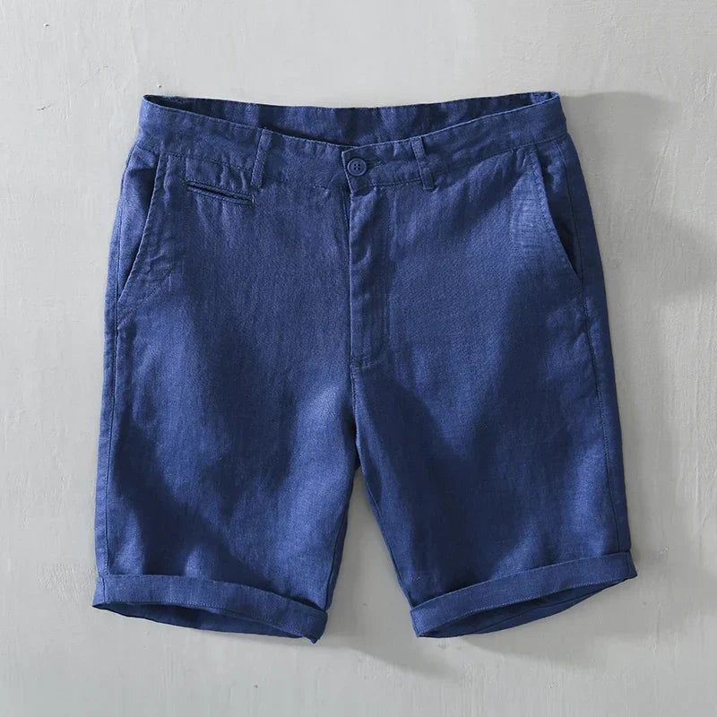 Pantalones cortos elegantes de lino de primera calidad