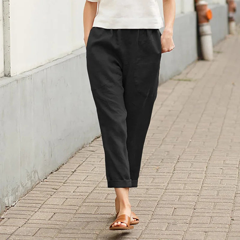 Kriza - Pantalones de Pierna Ancha con Bolsillos