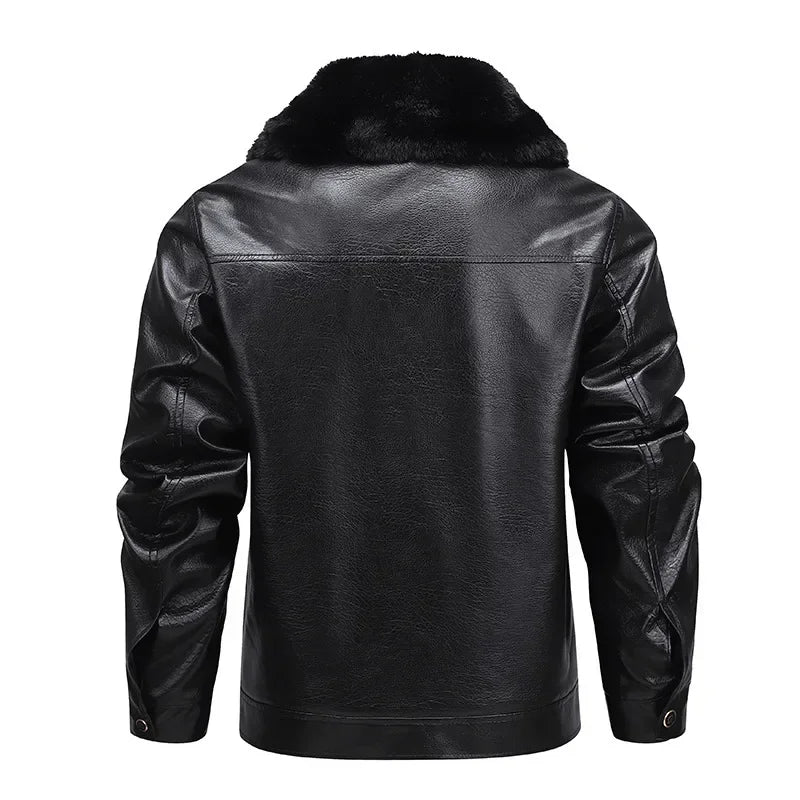 Chaqueta de cuero polar grueso