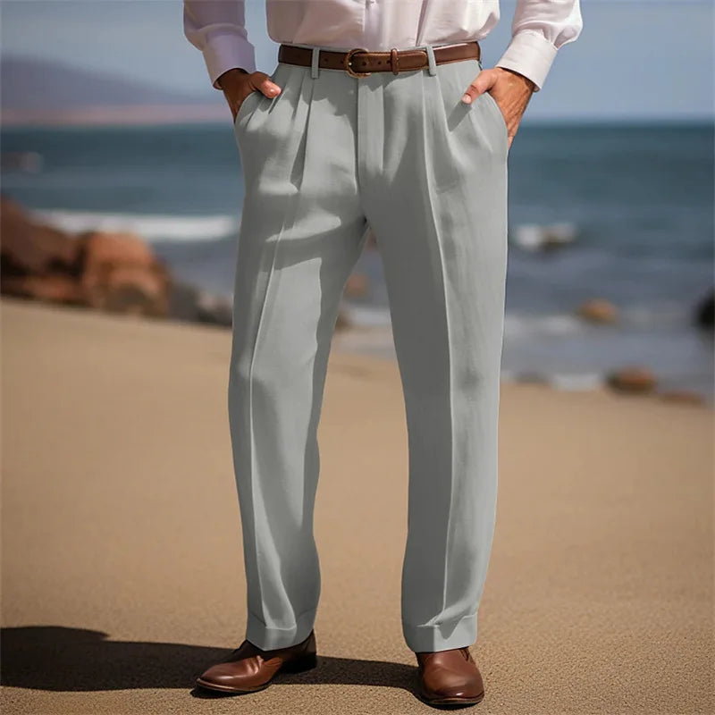 Elegantes pantalones de lino