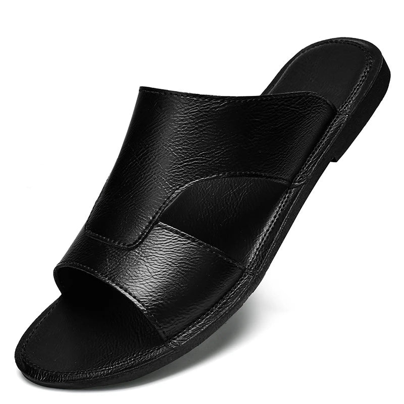 Sandalias de playa elegantes de piel