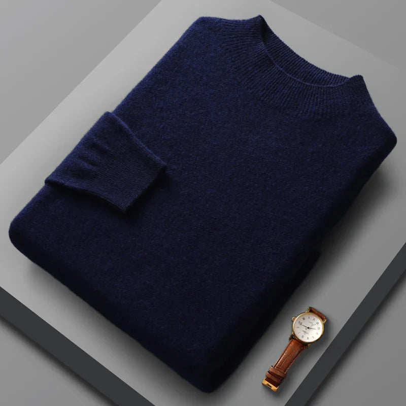 Jersey de cachemira con cuello medio alto