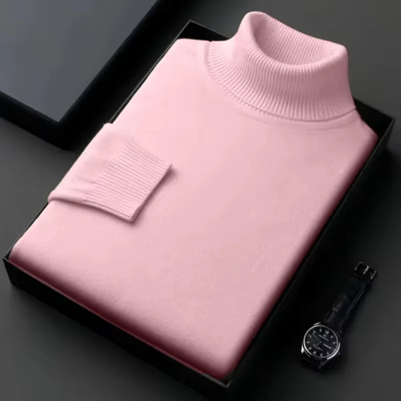 Elegante jersey de cuello alto para hombre