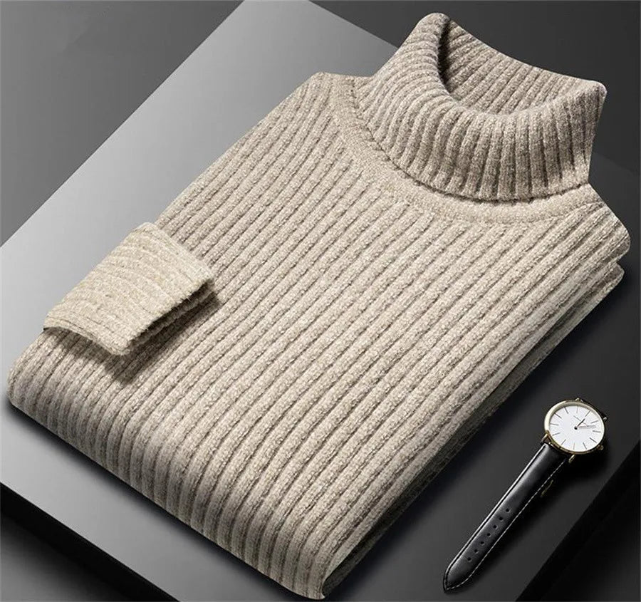 Elegante jersey de cuello alto de punto